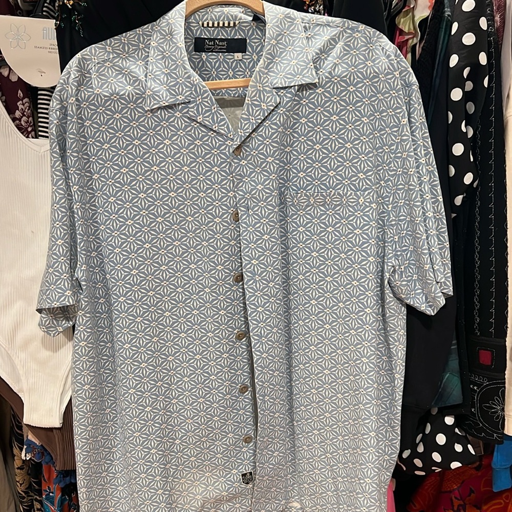 Nat Nast 100% silk‎ like new large shirt
